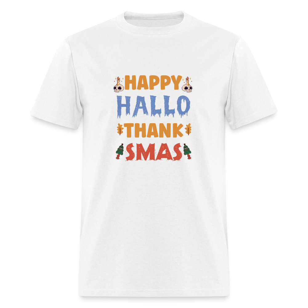 Happy Hallo Thank Smas - white