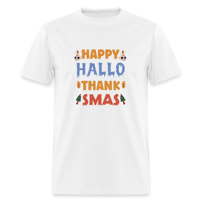 Happy Hallo Thank Smas - white