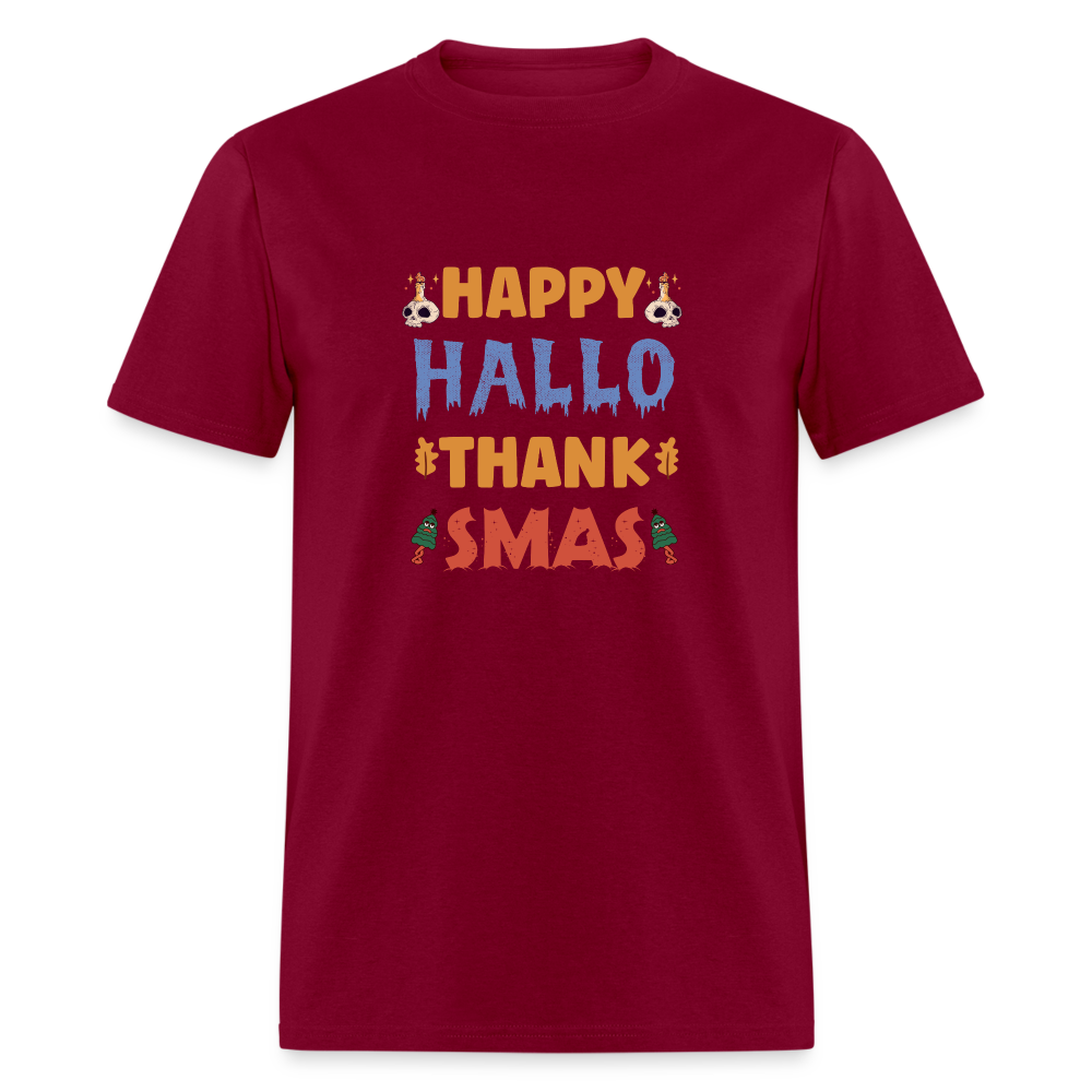 Happy Hallo Thank Smas - burgundy