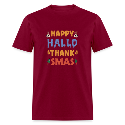 Happy Hallo Thank Smas - burgundy