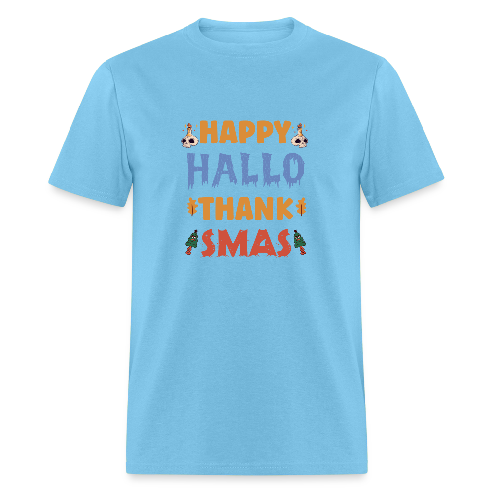 Happy Hallo Thank Smas - aquatic blue